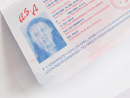 quircky passport-looking page close-up - On an ideal passport there would be no horrible photo